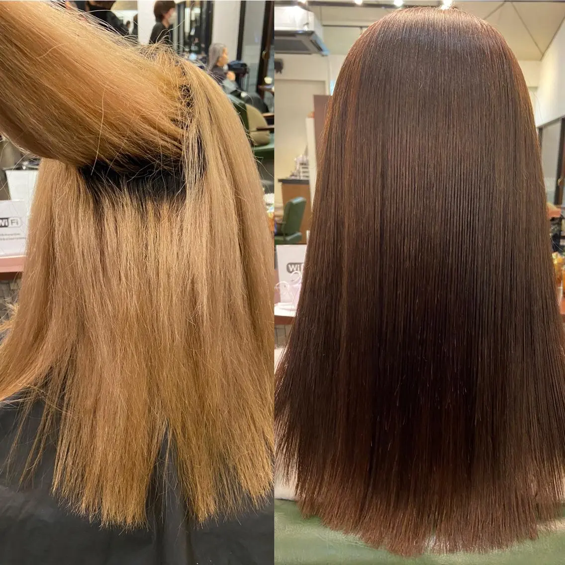 ロング カラー ブリーチ カット 縮毛矯正 トリートメント 代官山 ボブヘアーのヘアスタイル