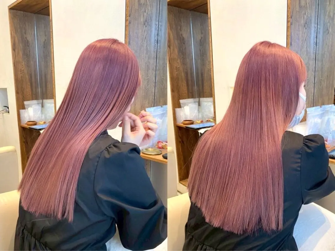 ロング カラー ピンクカラー 清野 海真のヘアスタイル