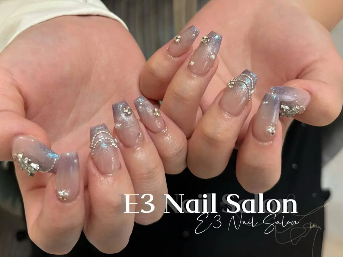 ネイル アニマル柄 オーロラネイル べっ甲ネイル ボルドー ブラウン ハンドネイル E3 Nail Salonのネイルデザイン