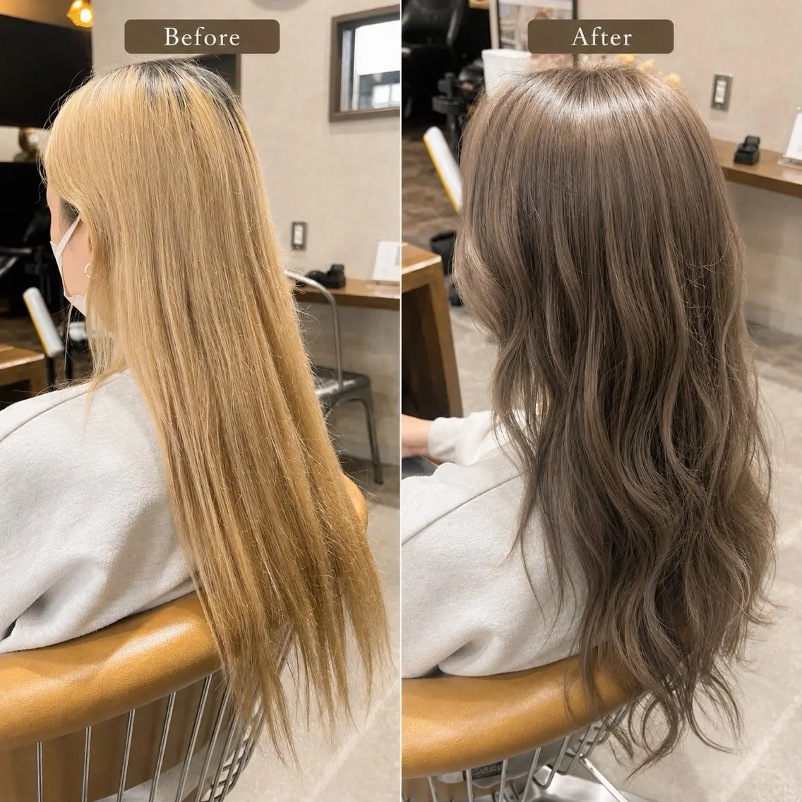 ロング ヘアカラー 天王町×韓国レイヤー 髪質改善 佐藤友茉のヘアスタイル