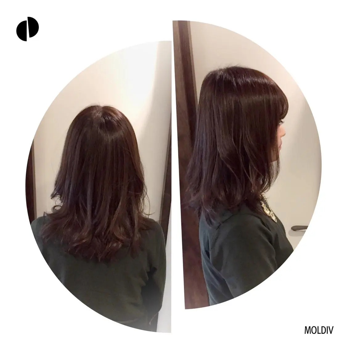 ミディアム セミロング カラー ネイビーカラー ✨縮毛矯正✨髪質改善 ナカシマ ユミのヘアスタイル