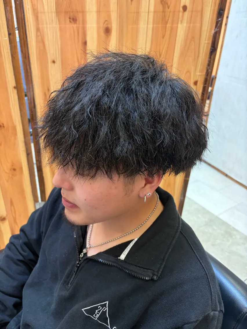 パーマ メンズ カット パーマ むらもと ゆうのヘアスタイル