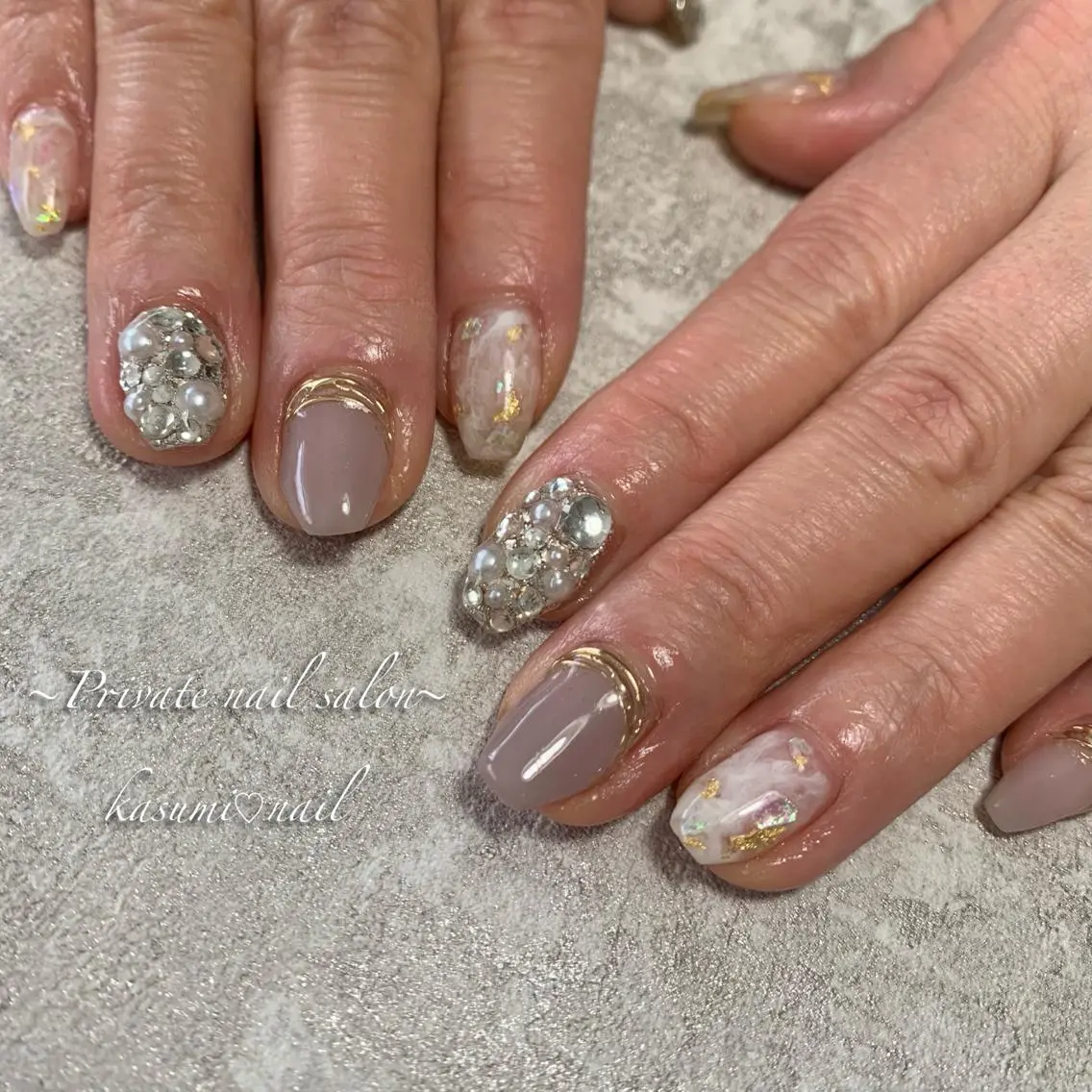 ネイル マグネットネイル ミラーネイル ニュアンスネイル KASUMI♡ Nailのネイルデザイン
