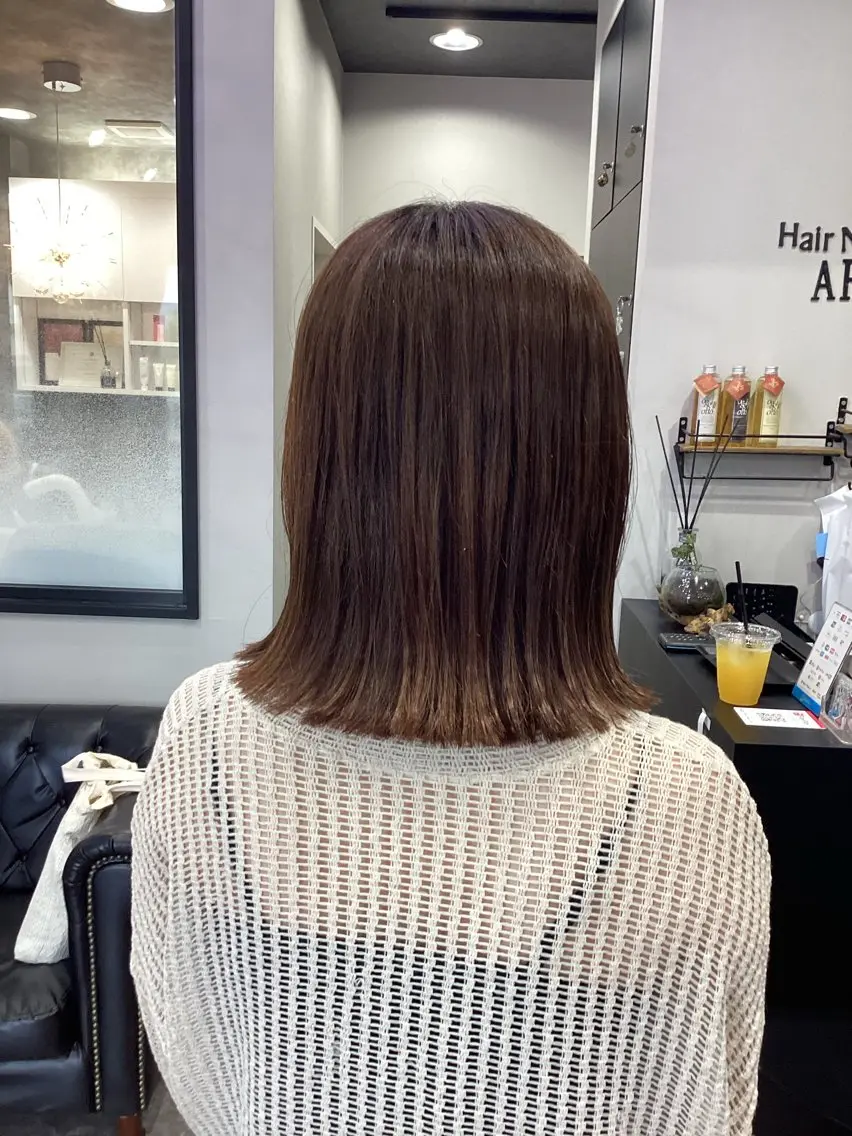 セミロング カラー 友滝 真菜美のヘアスタイル