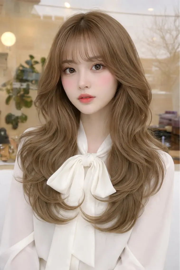 ロング カラー ヘアカラー Sakuraෆ˚* 透け感ベージュ🥨のヘアスタイル