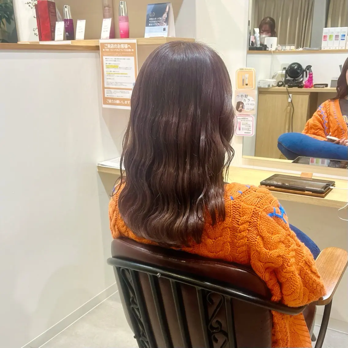 カラー ブラウンカラー ピンクカラー 川倉 羽未のヘアスタイル
