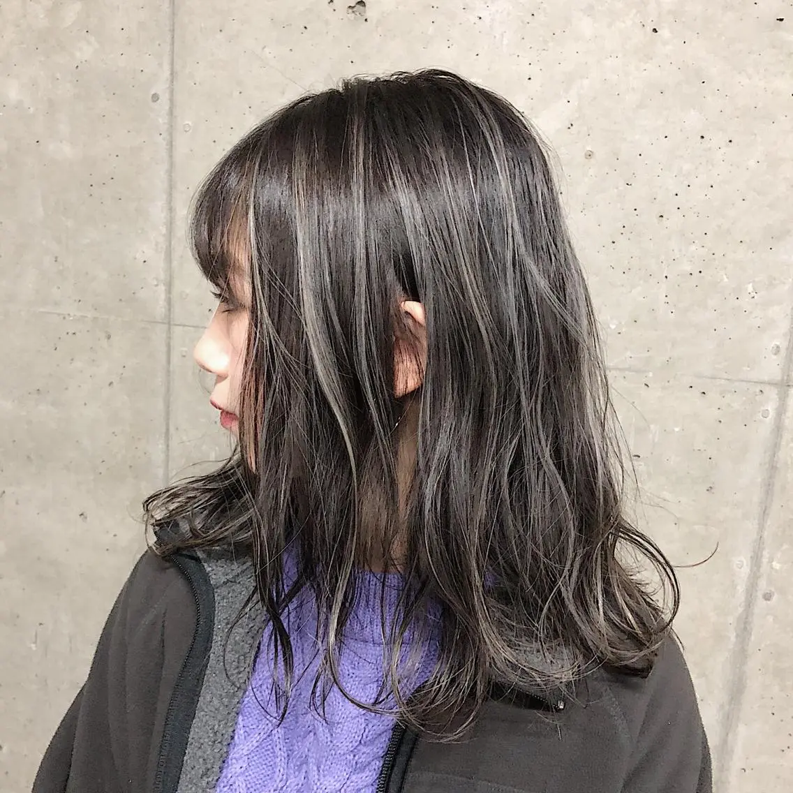 ミディアム カラー ハイライトカラー ハイライト ノンダメージ髪質改善 カラー💎/KURAのヘアスタイル