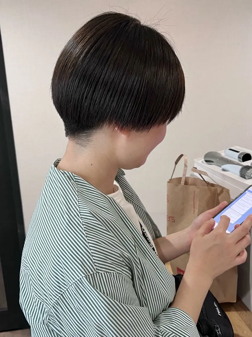 ショート カラー ショートヘア カット ヘアカラー トリートメント 🌱小顔魅せショート 髪質改善カラー/泉綺のヘアスタイル