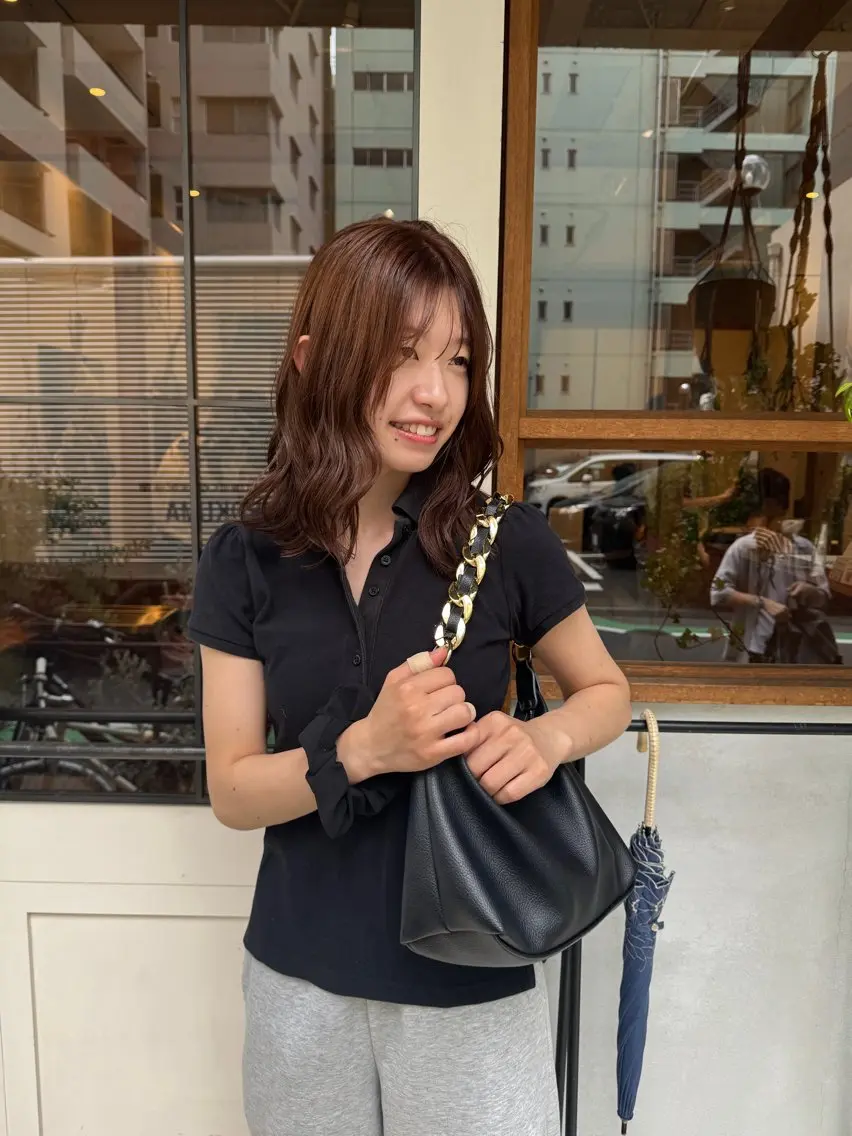 ミディアム カラー ブリーチ ブラウンカラー ブリーチなしカラー カット ヘアカラー トリートメント ENIF 大島 芽生のヘアスタイル
