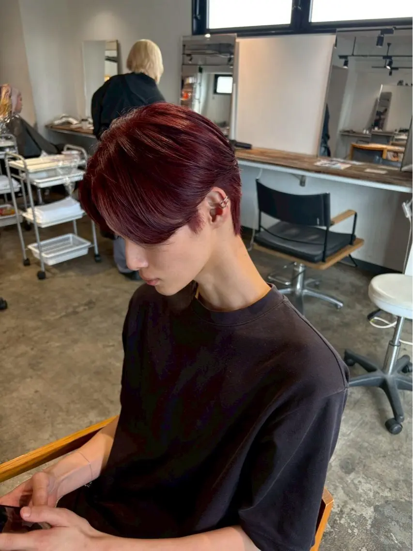 カラー メンズ メンズブリーチ ブリーチ ブラウンカラー カシス ブリーチなしカラー ヘアカラー トリートメント 🪐ブリーチ/透明感 🪐HARUKAのヘアスタイル