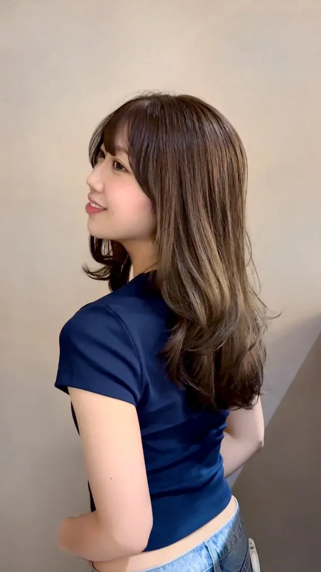 ミディアム レイヤーカット カット ヘアカラー トリートメント Hina/なりたいが 叶う韓国ヘア❤️のヘアスタイル