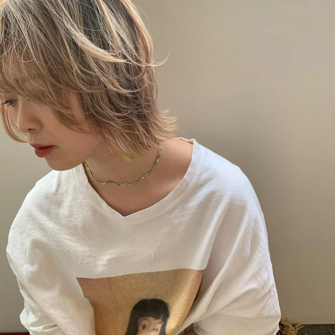 ショート カラー ベージュカラー ウルフカット メンズカットパーマ/ ブリーチ高柳将太のヘアスタイル