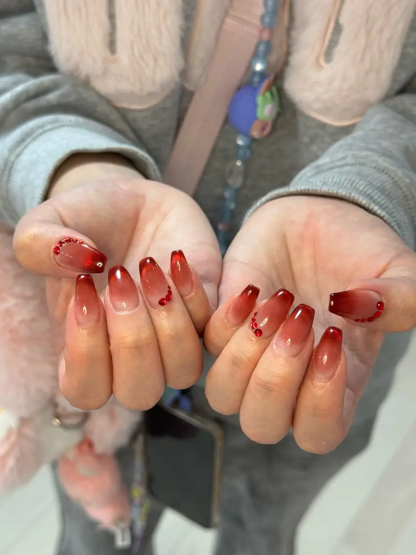 ネイル アートネイル オーロラネイル チークネイル フレンチネイル ガラスフレンチ ハンドネイル 🎀🎀YooLi Nail Salonのネイルデザイン
