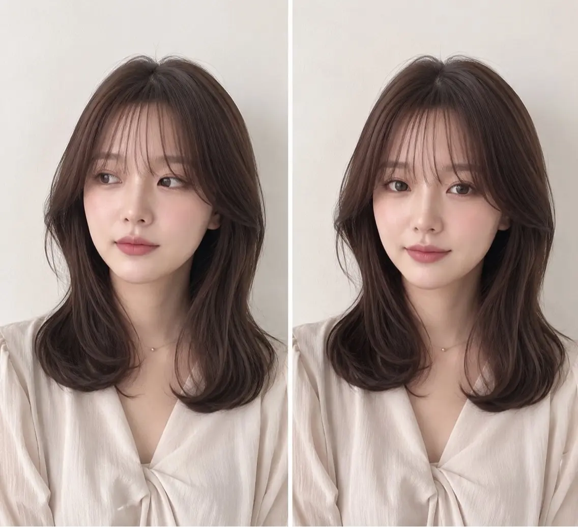 ミディアム カラー ベージュカラー ブラウンカラー チョコレートブラウン ラベンダーカラー くびれヘア カット ヘアカラー トリートメント モテ🤍トレンドヘア /新宿/ワカナのヘアスタイル