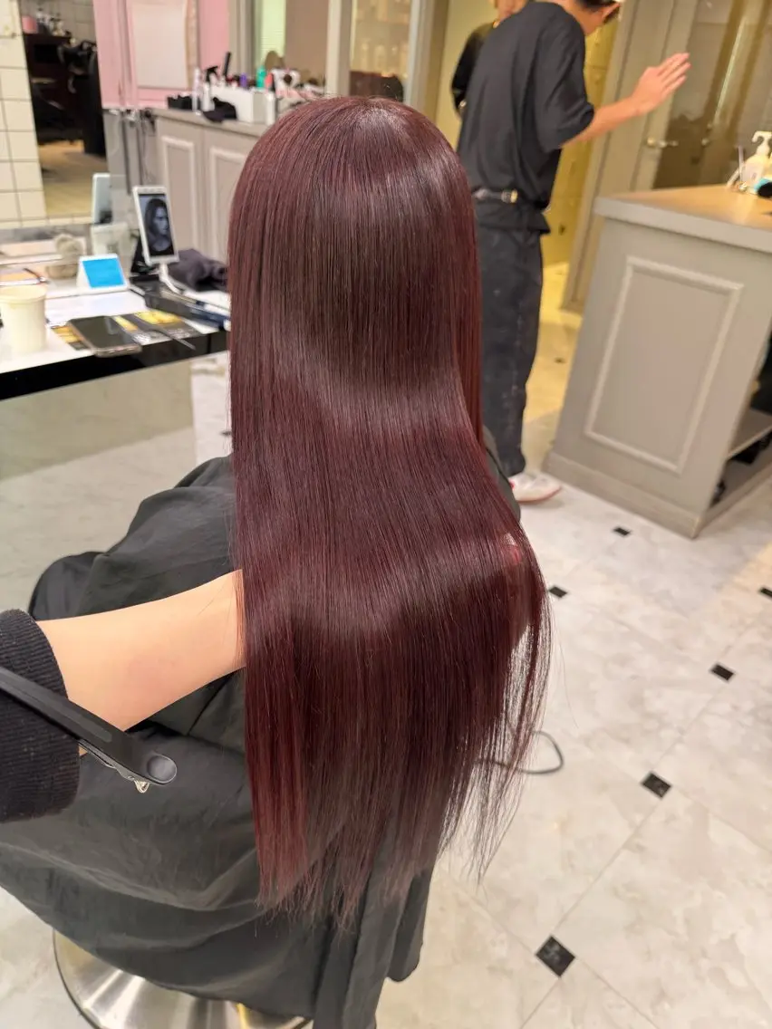 ロング ヘアカラー トリートメント ヘッドスパ ヘアセット ♥️韓国風透明感 暖色misa♥️のヘアスタイル