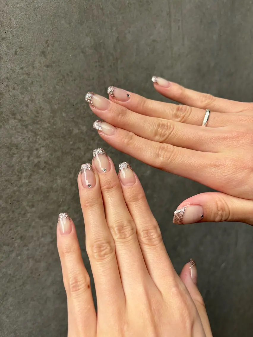 ネイル フレンチネイル ジェルネイル キラキラネイル ラメ(グリッター) マグネットネイル 🌸ロコラッシュ 恵比寿🌸のネイルデザイン