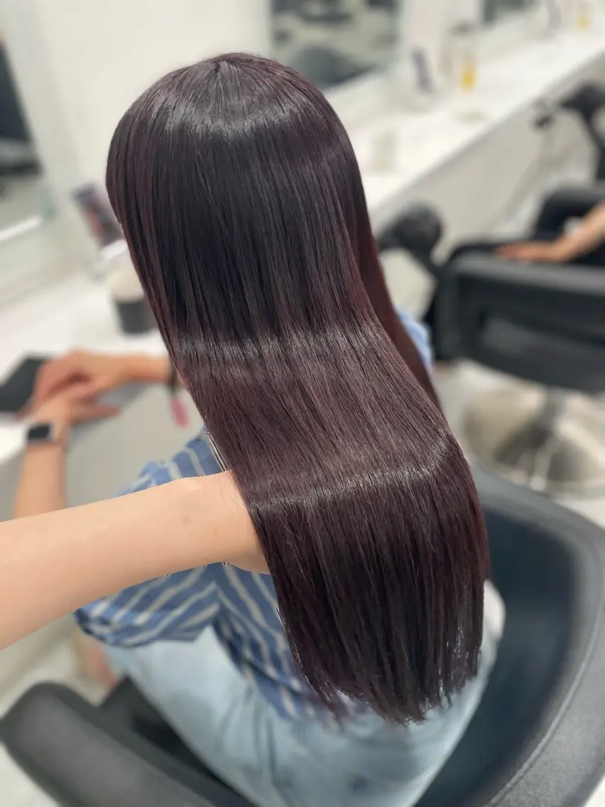 セミロング ヘアカラー トリートメント ヘッドスパ 🪞韓国🤍大人っぽ 艶髪🤍FRUITSのヘアスタイル