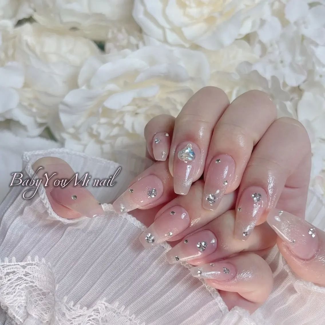 ネイル オーロラネイル 成人式 フットネイル フレンチネイル ジェルネイル ハンドネイル BabyYouMi nailのネイルデザイン