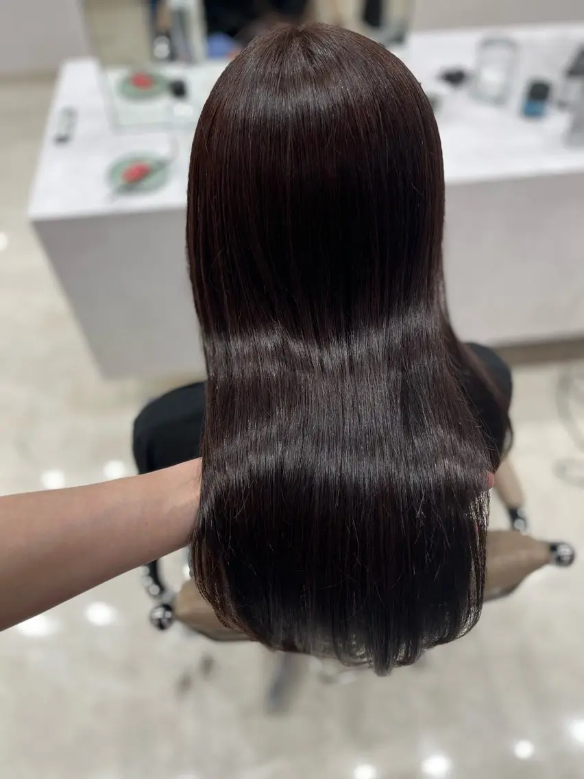 ロング カラー ブラウンカラー ココアブラウン カット ヘアカラー トリートメント 🫧ぷる艶カラー🫧 Yuubi🦩のヘアスタイル