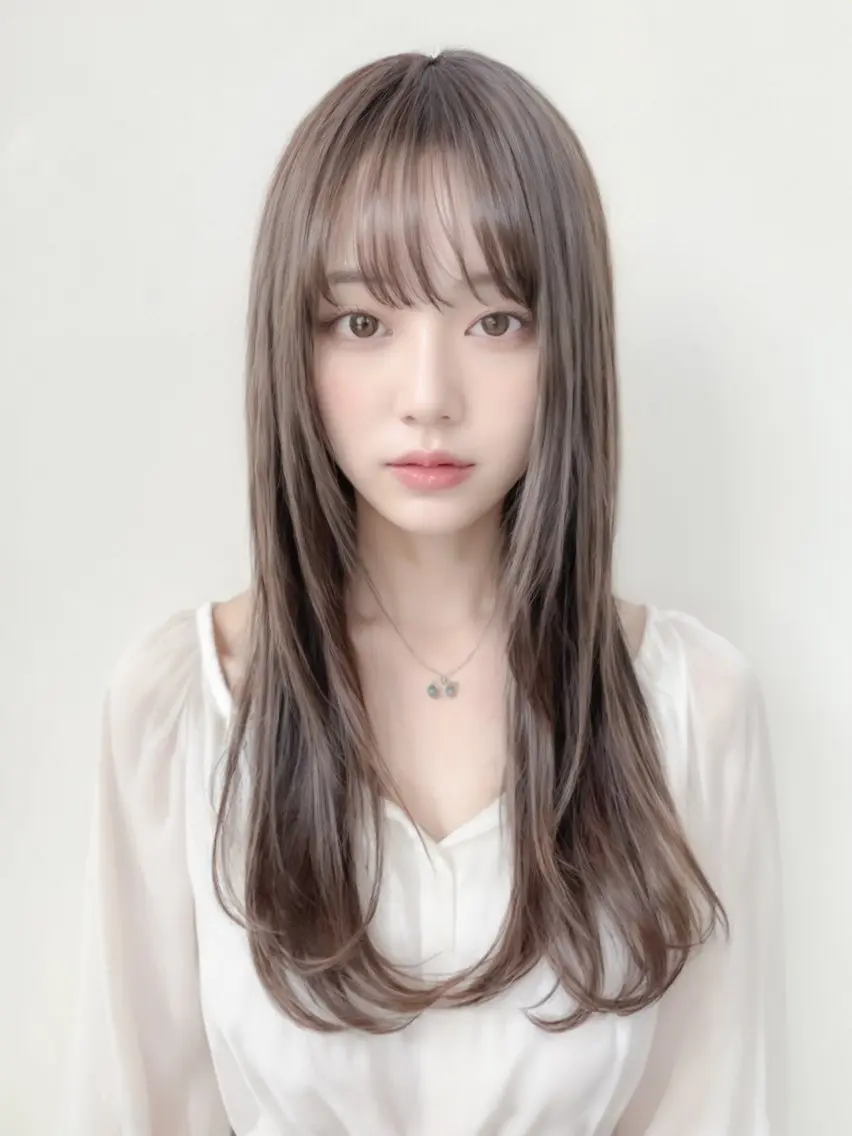 小顔カット+透明感カラー+根元ストレートパーマ【縮毛強制】+ケラフェクトトリートメントの写真