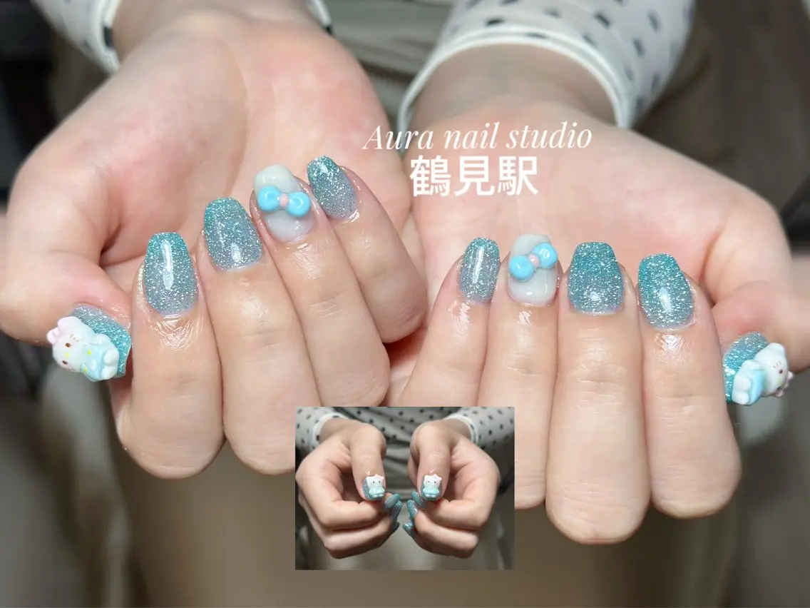 ネイル ハンドネイル Aura nail 🍐💫のネイルデザイン