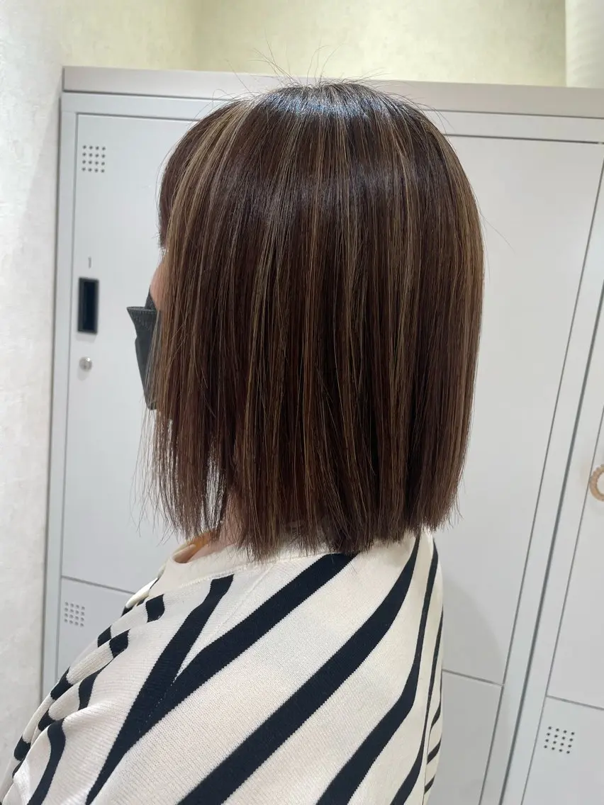ミディアム ヘアカラー レイヤー×ハイライト 🌷RINA🌷のヘアスタイル
