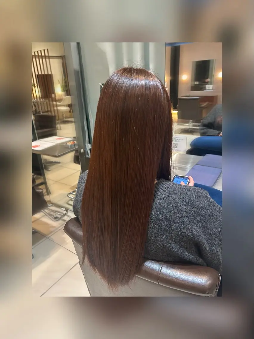 ロング 縮毛矯正 落合 千夏のヘアスタイル