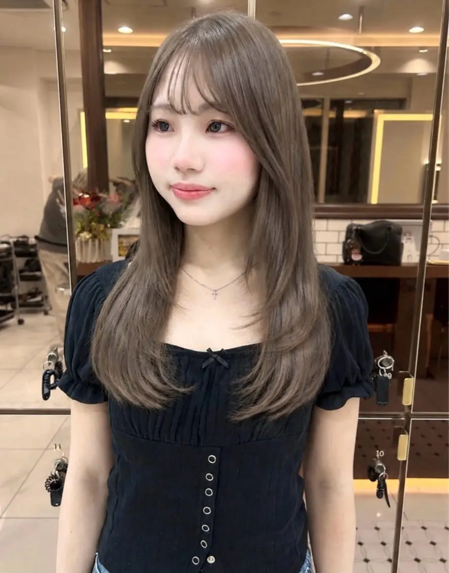 ミディアム カラー ヘアアレンジ 透明感×艶髪 🫒maki🎀のヘアスタイル