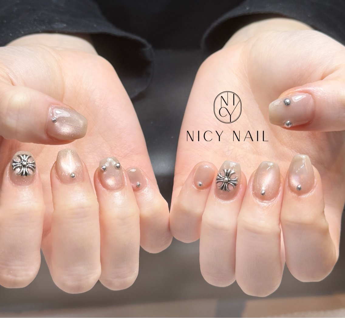 ネイル アートネイル オーロラネイル ブルー チークネイル フットネイル ハンドネイル Rika_ Nicy Nailのネイルデザイン