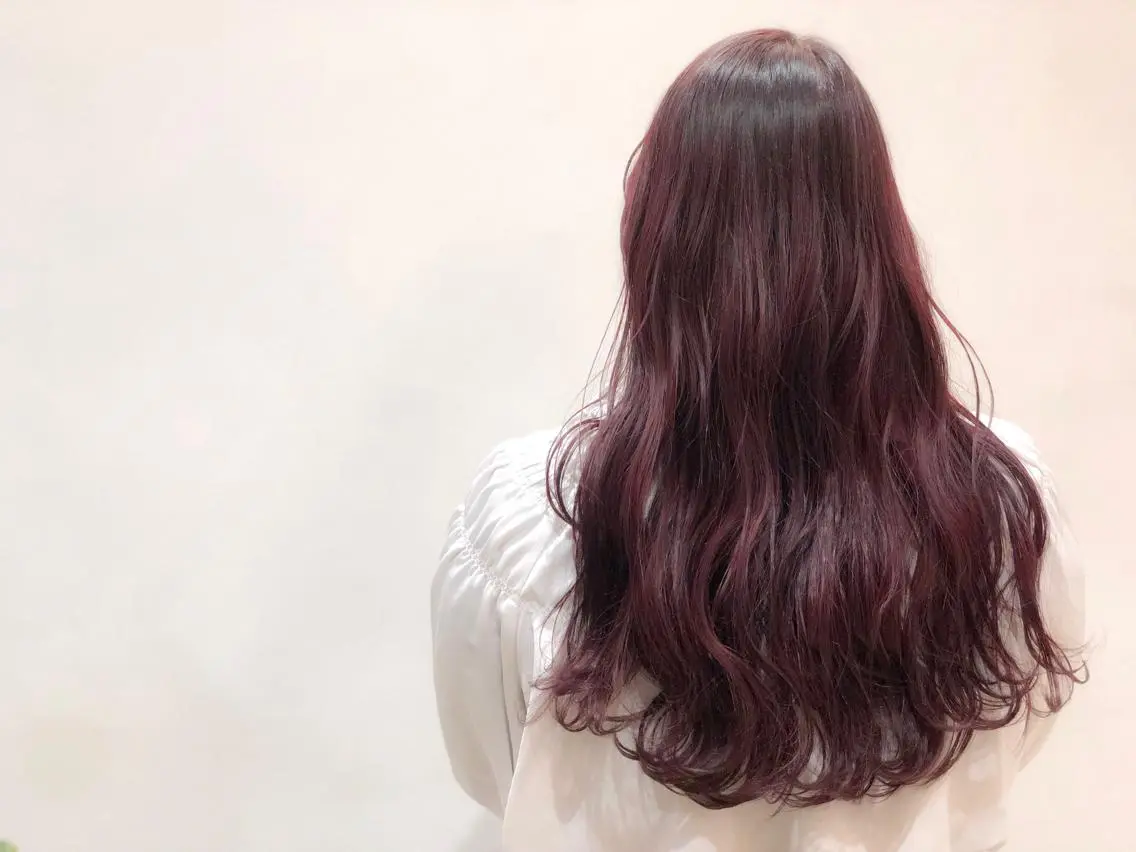 ロング カラー ヘアアレンジ レッドカラー ヘアカラー いしだ みさきのヘアスタイル
