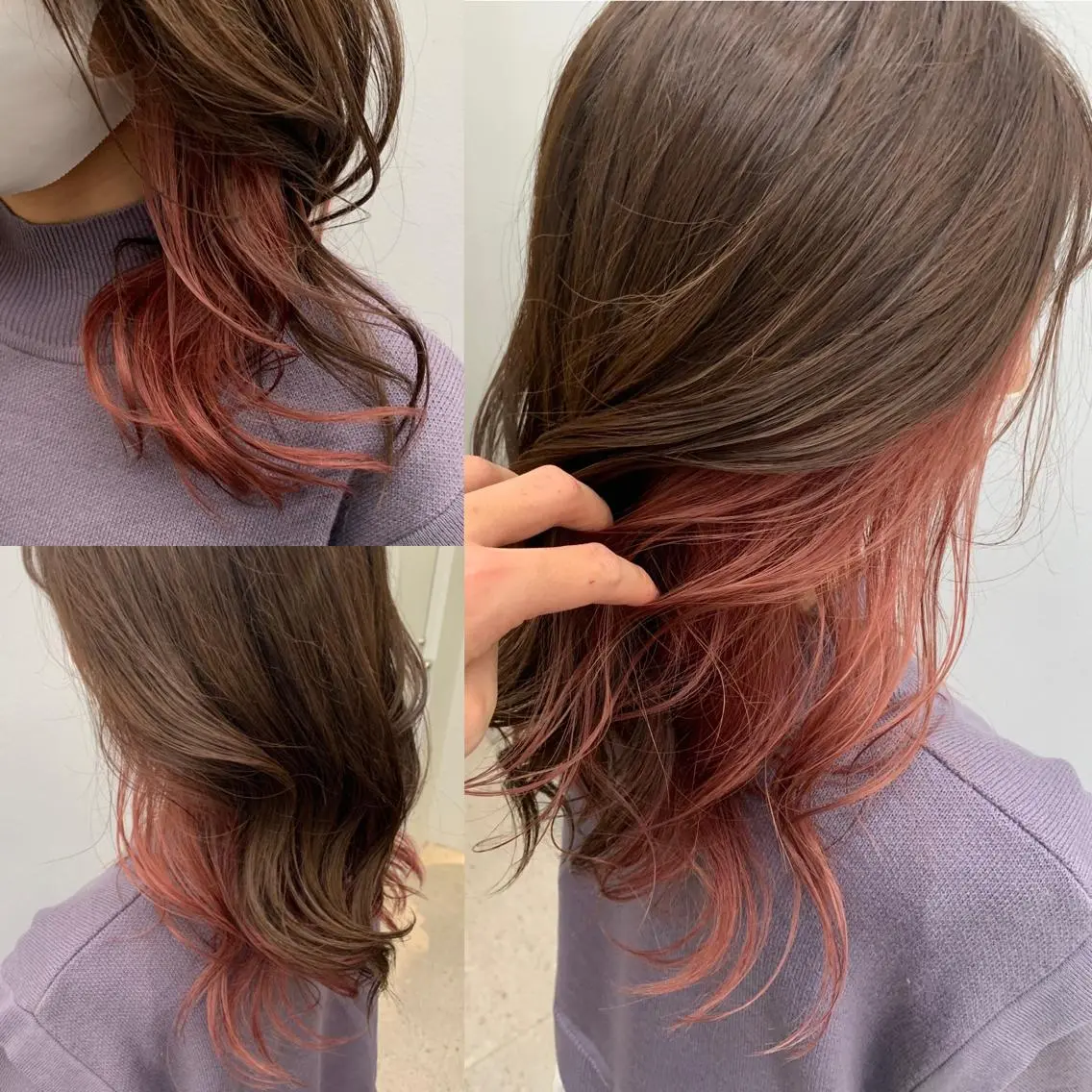ロング カラー ヘアアレンジ ブラウンカラー チョコレートブラウン インナーカラー ピンクカラー パーマモデル募集中 ✨Ukyoのヘアスタイル