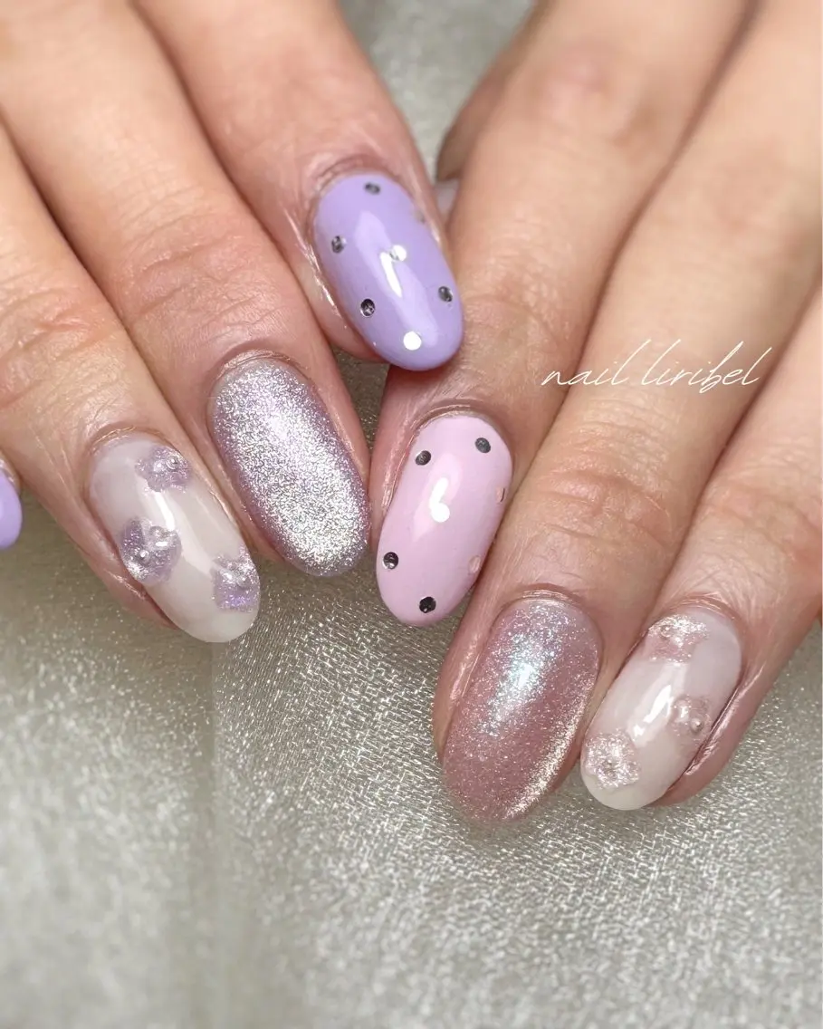 ネイル アートネイル フラワーネイル グラデーション ミラーネイル ワンカラーネイル Nail Liribelのネイルデザイン