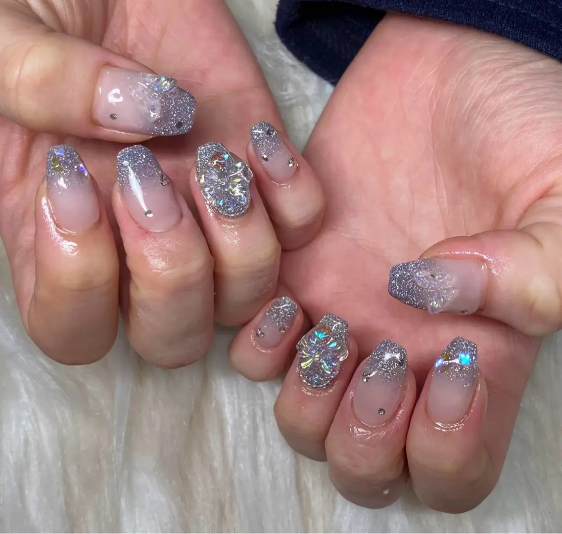 ネイル フラッシュネイル ジェルネイル グラデーション 韓国ネイル マグネットネイル ハンドネイル Nail&eye Belire 新宿のネイルデザイン