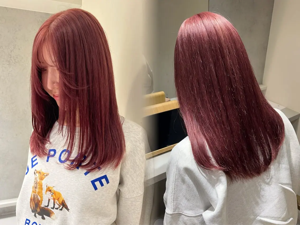 セミロング カラー ayaka🫧 梅田ダブルカラーのヘアスタイル