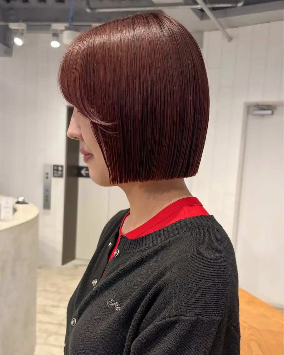 ショート 🌷モア 🌷暖色カラー・ボブのヘアスタイル