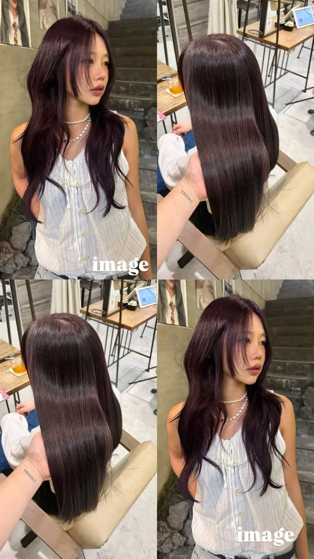 ロング カラー ブリーチ ダブルカラー ブリーチなしカラー レッドカラー ブリーチなしwカラー /艶カラー/oukaのヘアスタイル