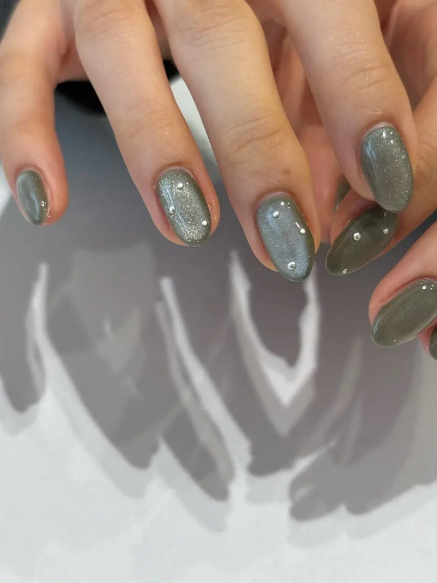 ネイル マグネットネイル 冬ネイル ハンドネイル Ann nailのネイルデザイン