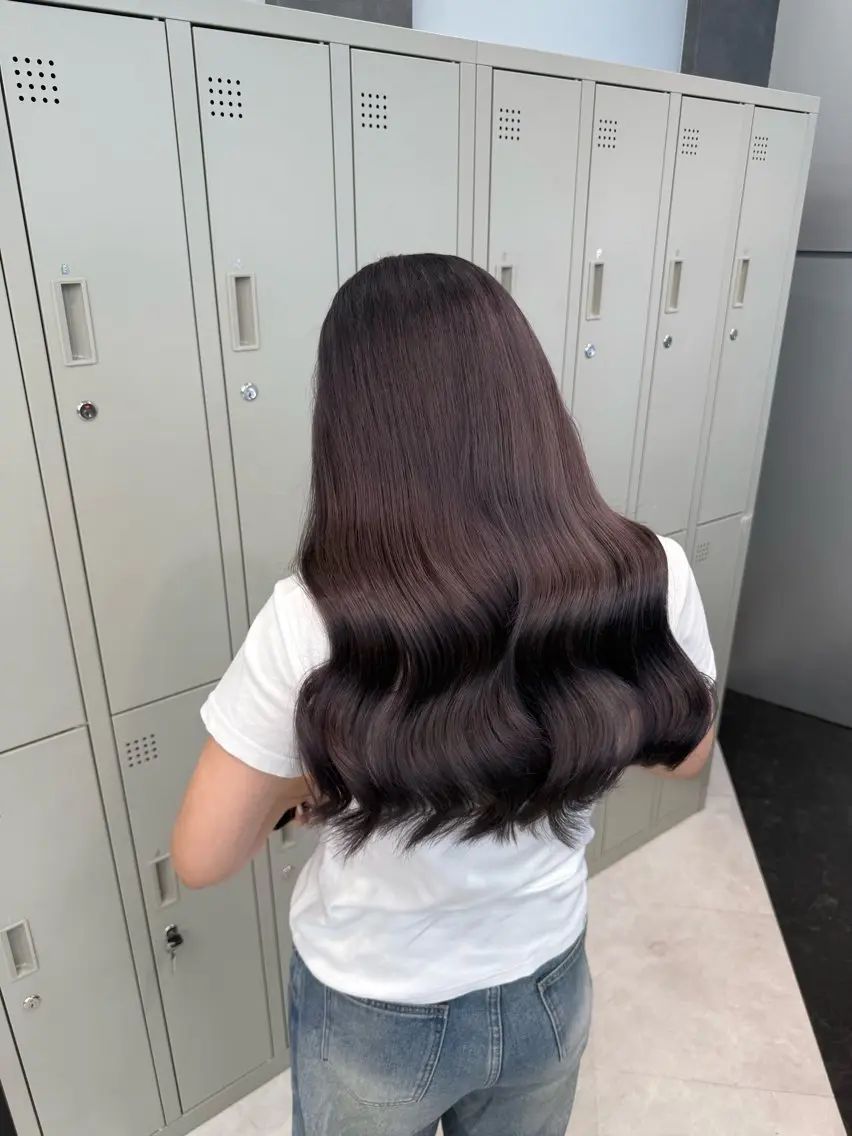 セミロング カラー ヘアアレンジ カット ヘアカラー トリートメント ヘアセット 韓国ヘア🖤/透明感 shihoのヘアスタイル