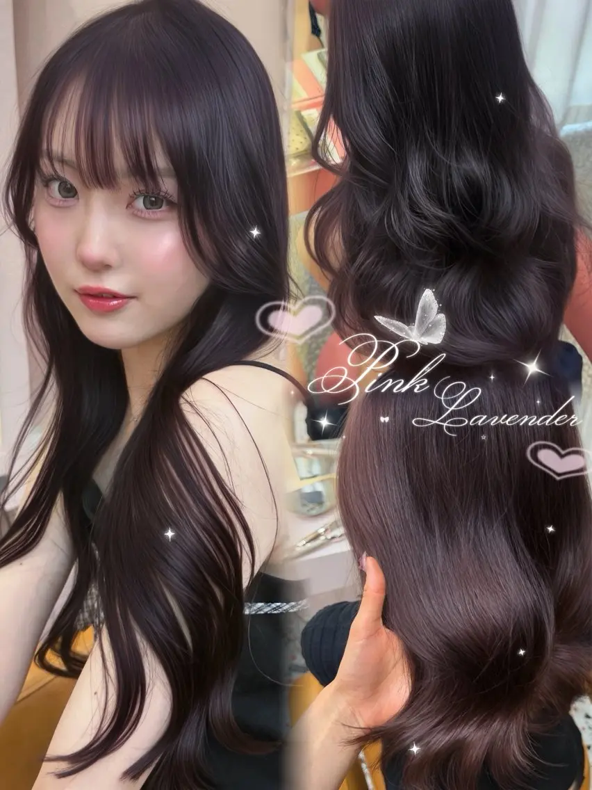 ロング カラー ベージュカラー 黒髪 ブリーチ ブルーカラー ブルーブラック ヘアカラー トリートメント 透明感カラー/渋谷/ KEITOのヘアスタイル