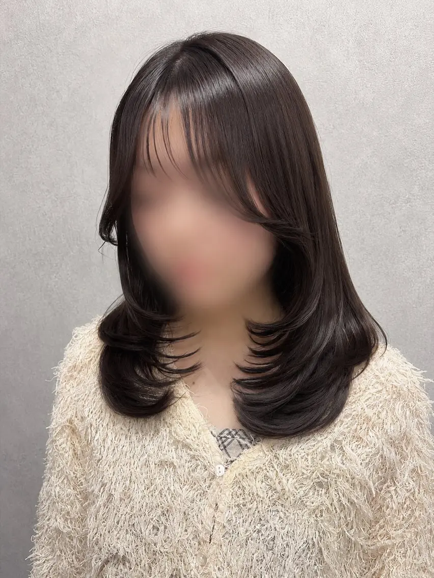 ミディアム カット ヘアカラー maya🇰🇷韓国 レイヤー/顔まわりのヘアスタイル