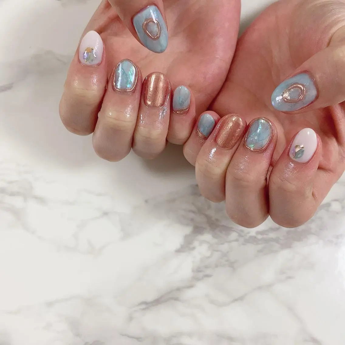 ネイル ミラーネイル ハンドネイル SOL NAILのネイルデザイン