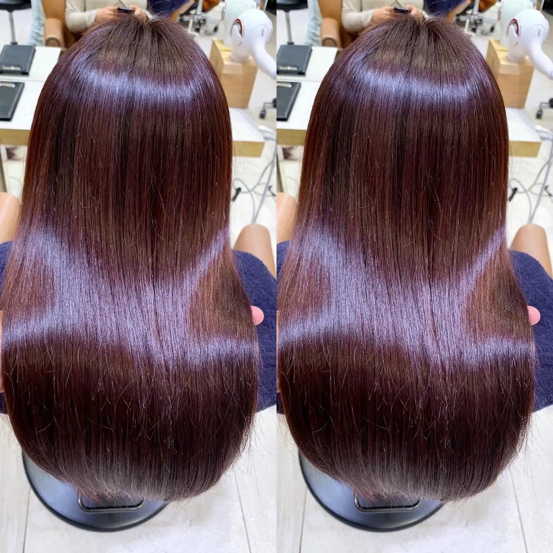 セミロング カラー 黒髪 ブルーカラー ブルーブラック インナーカラー くせ毛 カット ヘアカラー トリートメント 渋谷レイヤーカット❌ 縮毛矯正専門/武田涼のヘアスタイル
