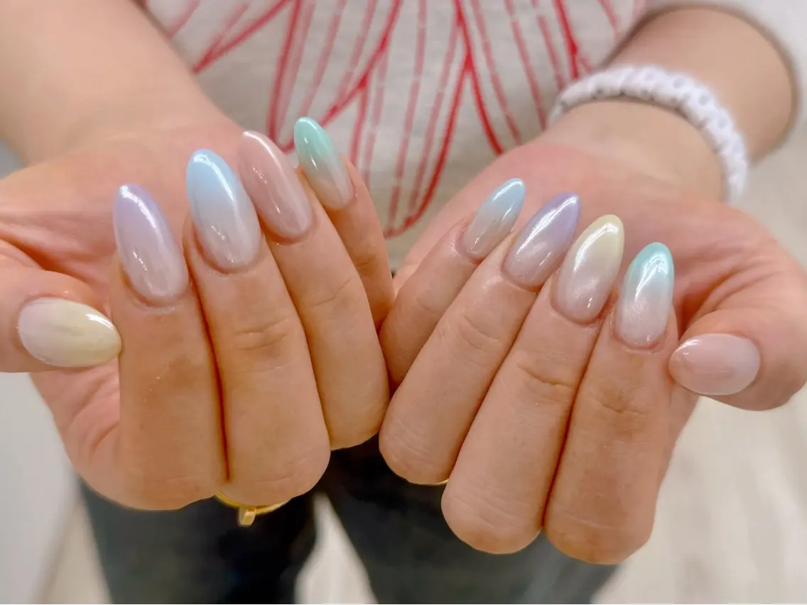 ネイル 長さ出し フットネイル ジェルネイル マグネットネイル 持ち込み ハンドネイル OCEAN nail パラジェル 取扱い店のネイルデザイン