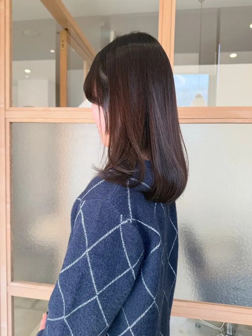 ミディアム カット ヘアカラー トリートメント 𓍯柔らかhair 𓍯 yukinoのヘアスタイル