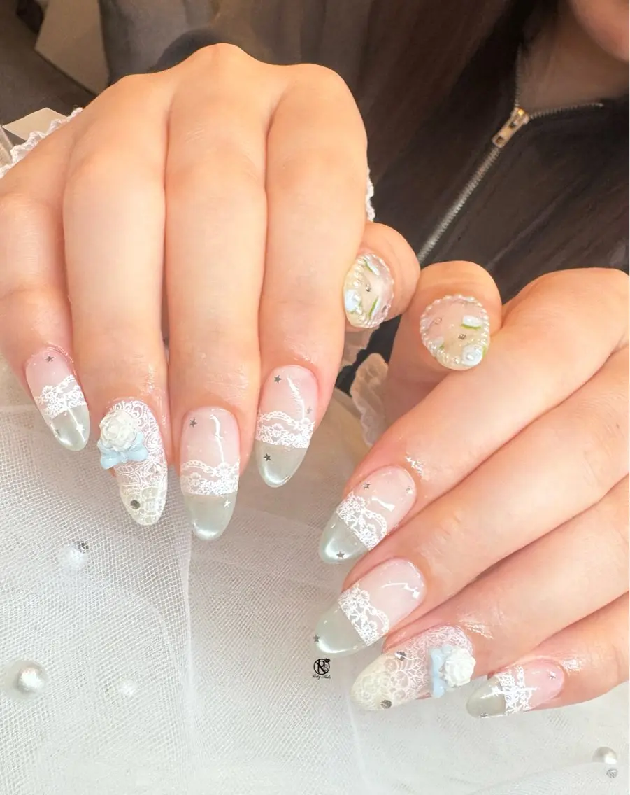 ネイル チークネイル ドット フレンチネイル グラデーション ハート ハンドネイル Ruby Nail 霞ヶ関店のネイルデザイン