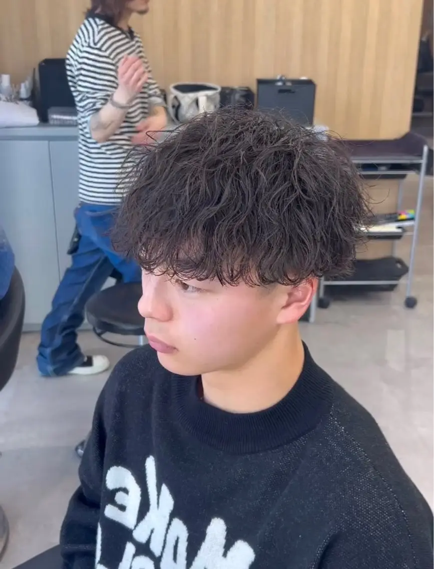 ショート カラー パーマ メンズ キッズ メンズパーマ 波巻きパーマ カット パーマ トリートメント ヘアセット 🔥パーマ特化🔥 優馬のヘアスタイル
