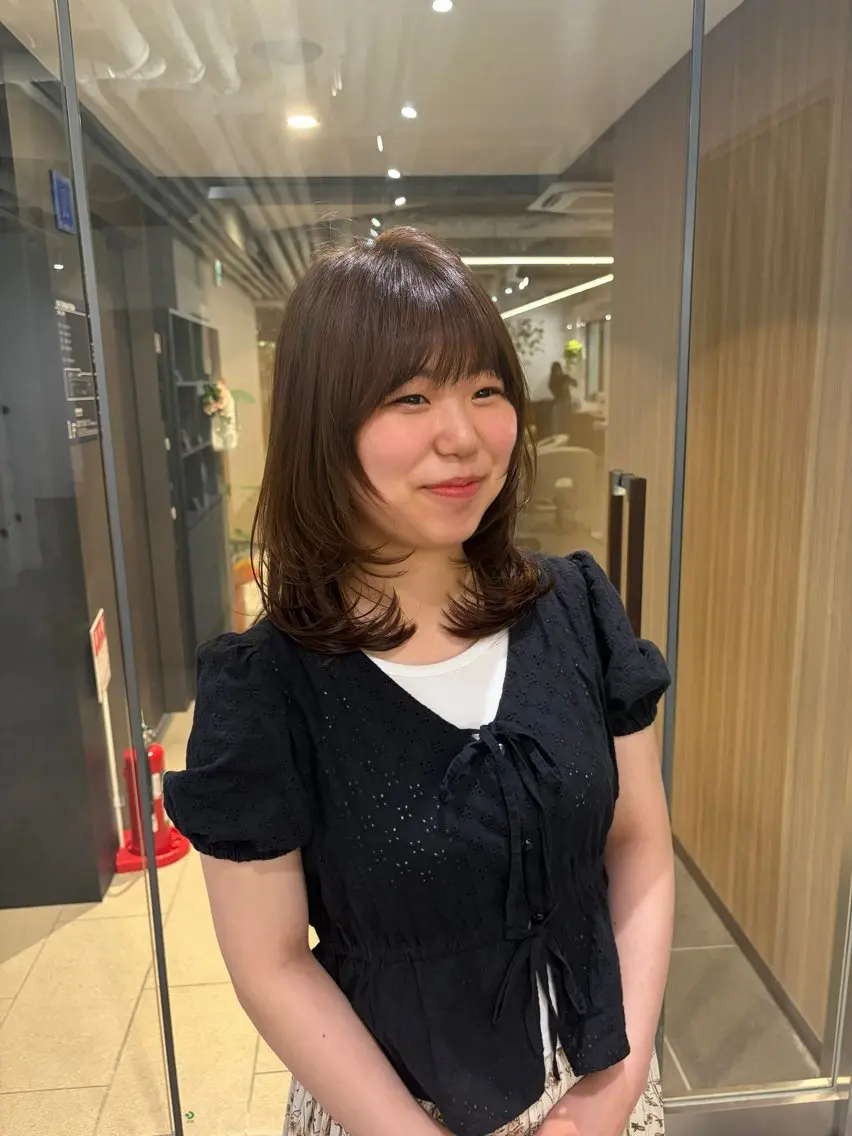 カラー アッシュ アッシュブラウン ブラウンカラー オレンジ カラーモデル募集/ 森本明花のヘアスタイル