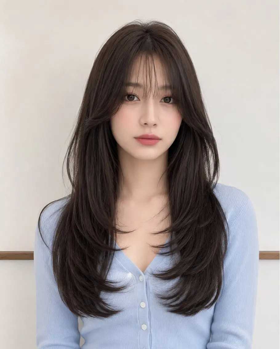 ロング カラー カット トリートメント ヘッドスパ モテ🤍トレンドヘア /新宿/ワカナのヘアスタイル