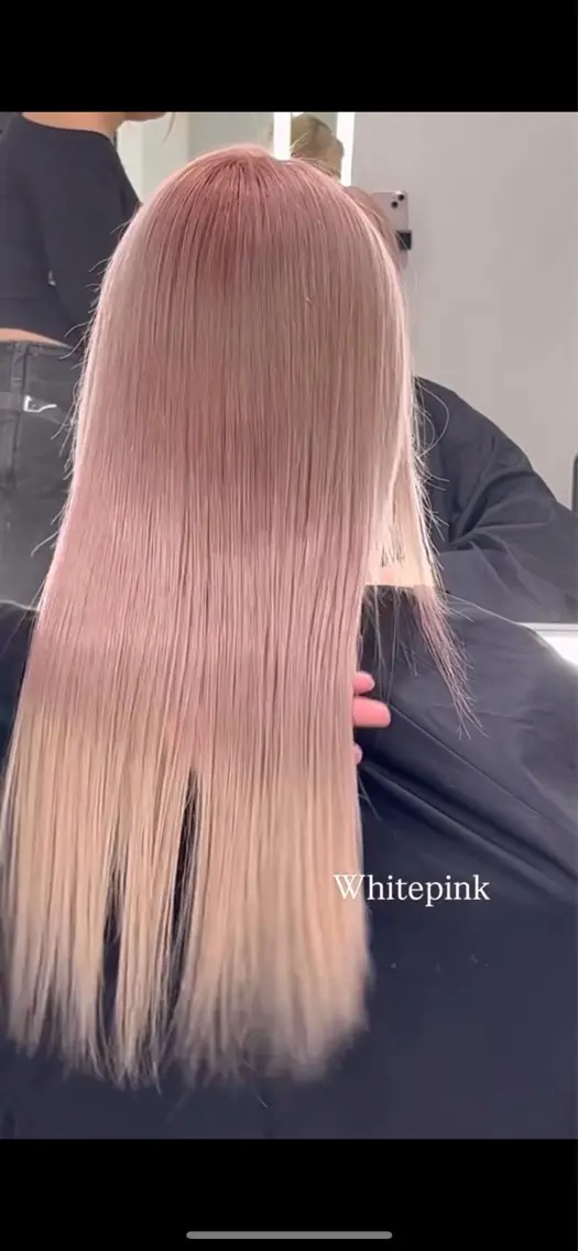 ロング カラー ブリーチ ケアブリーチ ピンクカラー ホワイトピンク ヘアカラー 安江 陽菜のヘアスタイル