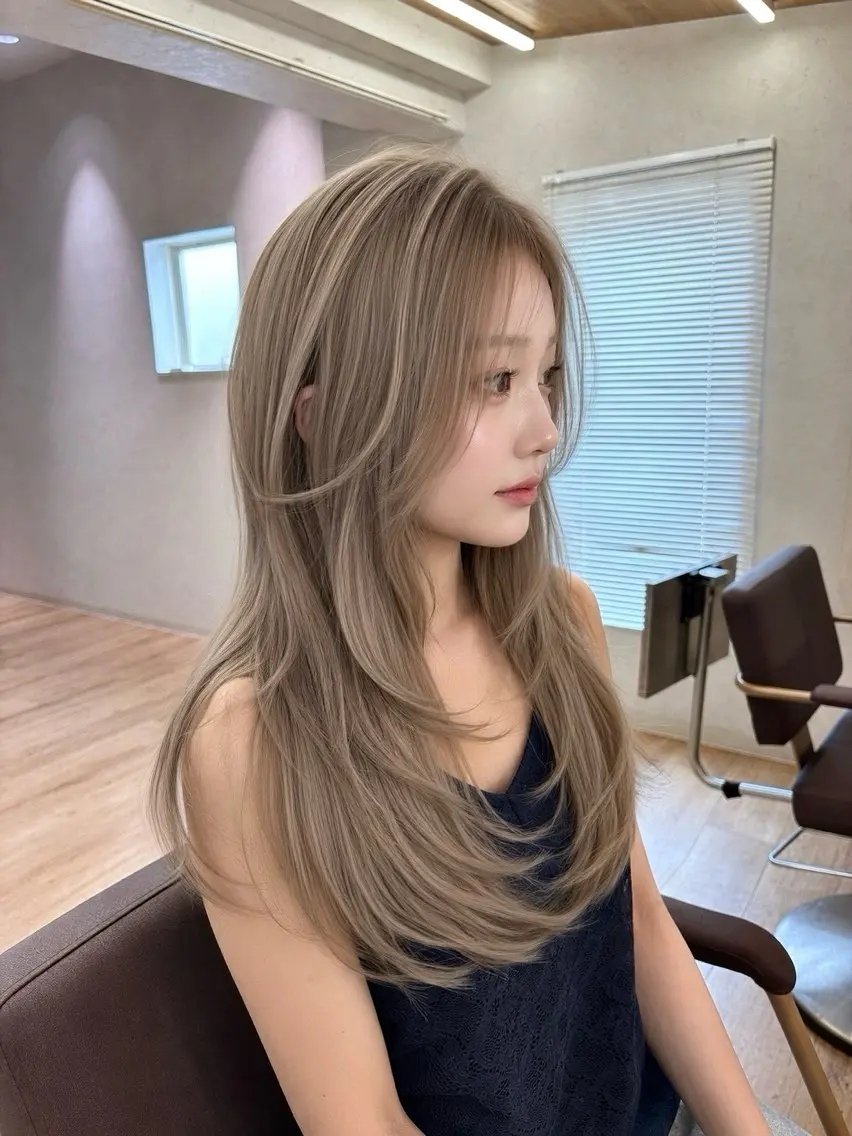 ミディアム レイヤーカット ユナイテッド ビューティー西金沢のヘアスタイル